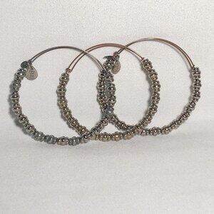Alex and Ani Nile Russian Silver Expandable Bracelet Set of 3